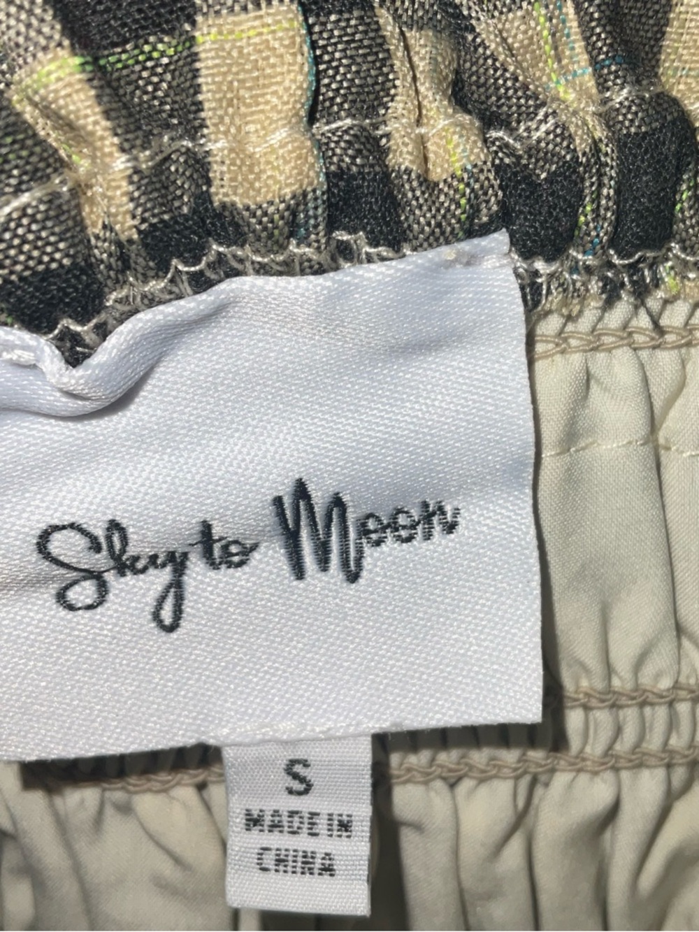 Strapless Smocked Gingham Maxi Dress in Black & Cream - Picture 5 of 5